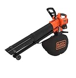 BLACK+DECKER Lausbauger Akku Laubbläser Akku mit Häcksler BCBLV3625L1 (45l Fangsack, bürstenloser Motor, 210 km/h Luftgeschwindigkeit und hohe Saugleistung – 36V, inkl. Akku und Ladegerät)