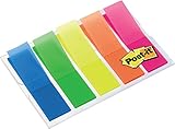 Post-it Index, 5 x 20 durchgefärbte Haftstreifen im Etui...