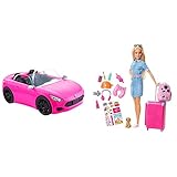 Barbie-Puppe Dream House Adventures & HBT92 - Cabrio-Fahrzeug, pink mit rollenden Rädern und realistischen Details, 2-Sitzer, Spielzeug Geschenk für Kinder ab 3 Jahren