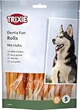 TRIXIE glutenfreie Hühnchen Kaurolle 'Denta Fun Chicken Chewing Rolls, 12 cm, 30 St./240 g' - 31378