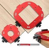 2 Stück Frässchablone Oberfräse, R10-R50 Schablone Oberfräse mit Bündigfräser, 4 in1 Schablone für Oberfräse, für Holzbearbeitung DIY， Radius Jig