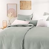 Blumtal Mako Satin Bettwäsche 135 x 200 & 80x80 cm Kissenbezug Grün - Oeko Tex Zertifizierte Satin Bettwäsche aus 100% Baumwolle - edler Bettbezug Glanzoptik 135x200 Satin mit Reißverschluss