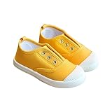 Kinder Segeltuchschuhe Atmungsaktiv Jungen Mädchen Schuhe Indoor Kinderschuhe Kleinkind Schuhe Junge Größe 1, gelb, 29 EU