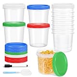 Yomarket Gefrierbehälter, 8 Stück, 900 ml, Kunststoff-Frischhaltedosen mit Drehdeckel, Mahlzeiten-Vorbereitungsbehälter für Suppe, Snacks, Obst, BPA-frei, auslaufsicher, mikrowellen- und