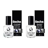 Seche Clear Unterlack-Set: Profi Crystal Clear Base Coat & Furchenfüllender Nagellack, Stärkung & Schutz für gesunde Nägel, 14 ml x 2