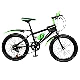 TESUGN 20 Zoll Kinderfahrrad, 7 Gang Mountainbike Kinder Fahrrad, Aluminium Mountainbike mit V-Bremse für Mädchen und Jungen, Grün