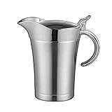 Edelstahl Thermo Sauciere Doppelt Isoliert Thermo Sauciere Soßenkanne Saucenbecher Soßenschüssel mit Deckel für Servieren von Soße, Vanillesoße, Sahne, Soße (750 ML)