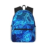 ASFgda Klassischer Basic Reise-Rucksack mit DNA-Kette, Fotodruck, College-Schulrucksack, wasserdicht, lässiger Tagesrucksack für Uni/Reisen/Arbeit