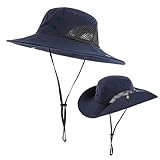 Outdoor Sonnenhut Breite Krempe Herren,Safari Hut UV Schutz,Sonnenschutz Wanderhut Herren Faltbar,Boonie Hat Gartenhut Buschhut Fischerhut Anglerhut