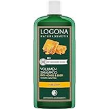 LOGONA Naturkosmetik Volumen Shampoo für natürlich volles Haar, Geeignet für feines Haar, Pflegendes Haarshampoo mit Bier und Bio Honig, 1 x 500 ml