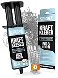 PROCREA® 2K Epoxidkleber 'Kraftkleber' [inkl. 4x Mischern] Extra starker & transparenter 2-Komponenten-Kleber für innen und außen - Fix & Fertig für Metall, Kunststoff, Glas, Stein, Keramik