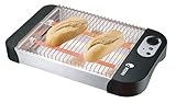 FAGOR - Flacher Toaster QuickToast 600 W Leistung, doppelter Widerstand und 6 Bräunungsstufen, Anzeige und Kontrollleuchte, geeignet für alle Brottypen, Schwarz und Edelstahl