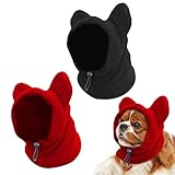 2 Stück Hundemütze, shallyong Hundewarme Kopfbedeckungen, Winter Haustier Schal, Kostüm Hund, Hunde Geschenke, Hunde Warm Halten Zum Wandern und Camping, Schwarz M