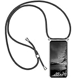 YAMCCCSE Handykette Handyhülle Kompatibel mit Vivo V29 5G mit Band - Transparent Handy-Kette Handy Hülle mit Kordel zum Umhängen Handyanhänger Halsband Lanyard Case - Schwarz