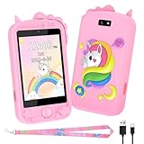 Kinder Handy, Kinder Kamera, Kinder Smartphone, Kinderhandy Spielzeug Mit Telefonkarte, Mit 28 Spiele Anruf SOS Kamera Musik Wecker. Einhorn-Geschenkspielzeug 3-9 Jahre Geschenke (Rosa)