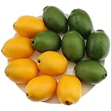 Gresorth 12 Stück Künstliche Grün & Gelb Zitrone Deko Gefälschte Früchte Obst Party Festival Dekoration