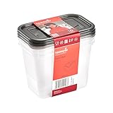 keeeper fredo fresh Frischhaltedosenset 3-teilig, 3 x 1 l, Crystal Grey (Transparent)