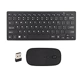 2.4G Wireless Keyboard Mouse Combo, 3 Levels DPI Adjustable 78 Keys PC Keyboard Mouse Ultra Thin USB Keyboard and Mouse Set for PC, Tablet, Computer