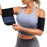 Bingrong Damen Sauna Effekt Thermo Schweiß Arm Bands Trimmer Arm Former Oberarme Schlanker Shaper Kompression Einstellbare Arm Gürtel für Sport Fitness