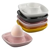 hocadon 4er Set Eierbecher Eier Frühstückseihalter Eierständer Porzellan Eierbecher Porzellan Bunt Eierhalter Set für Küchen, Restaurants, Partys Verwendet, 10x10x2cm