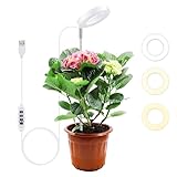 Mcbazel Pflanzenlampe LED, Vollspektrum Pflanzenlicht für Zimmerpflanzen, Höhenverstellbares LED- Pflanzenwachstumslampe mit 3/9/12H Timer, 3 Lichter Modi und 10 Helligkeit