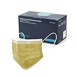 CURT MARIA MEDICAL 50 Stück Medizinische Gesichtsmasken made in Germany Mundschutz 3-lagig mit Ohrenschlaufen zum Einmalgebrauch oliv