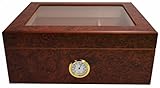 GERMANUS Humidor Desk I mit transparentem Deckel für ca. 50 Zigarren