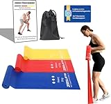 zenlete Fitnessband Widerstandsband 3er Set 2,5m extra lang, Fitnessbänder Gymnastikband Physioband mit Tragetasche & E-Book für Yoga, Pilates, Krafttraining Physiotherapie