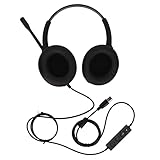 Yunseity USB-Headset MIKROFON, Doppelseeitiges VoIP-Headset MIT Lautstärkeregler, MonaLures Kabelgebundenes Headset für Siero-Callcenter-Gschäfete