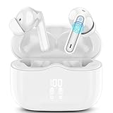 xinwld Bluetooth Kopfhörer, Kopfhörer Kabellos Bluetooth 5.3 In Ear Kopfhörer mit 4 ENC Noise Cancelling Mic, Kabellose Kopfhörer Tiefer Bass Wireless Earbuds 40Std, IP7 Wasserdicht Ohrhörer, Weiß