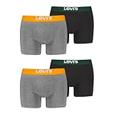 Levi's Boxershorts Unterhosen Boxer Briefs Cotton Stretch 4er Pack, Farbe:Mehrfarbig, Größe:M, Artikel:-017 Grey Black Combo