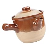 BIUDECO Traditioneller Medizintopf aus Keramik Mittlerer Ton Schmortopf Hitzebeständig mit Griff Antihaftbeschichtung zum Langsamen Kochen Chinesischer