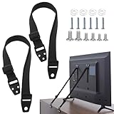 2 Stück TV und Möbel Kippsicherung, Verstellbare TV und Möbel Anti-Kipp-Gurte, Universal Sicherungsgurt für Kinder und Babyschutz, Kippschutz für Fernseher, Flachbildfernseher, Schränke(Schwarz)