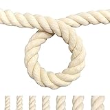 FOSER Baumwollseil, Makramee Garn, BaumwollKordel für DIY Handwerk, Dekorative Projekte, Haustier Spielzeug (30mm(2M))