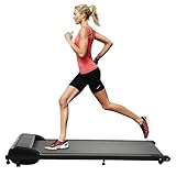 Elektrisches Laufband für Zuhause 2.25HP Schreibtisch Laufband mit LED Display und Fernbedienung 600W Kompakte Laufbänder Geschwindigkeit 1-6km/h Tragfähigkeit 100kg für Erwachsene, Kinder (Schwarz)