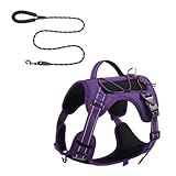 Hundegeschirr mit reflektierender Weste, verstellbar, multifunktional, für Haustiere, starkes Training, Spazierengehen, Schwimmen, Wandern, Welpenleine