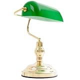 Nostalgie Antik Retro Bankerlampe Schreibtischlampe Tischleuchte Globo Antique grün 2491