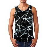 NHNKB Kompressionsshirt Herren Tanktop Männer Sommer Mode Top Shirt Casual Sport Shirt Strand Küste Lose Tops Bedruckte Jacke Weste Top Bluse Pullover Tank Top