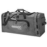 MONZANA® Sporttasche & Reisetasche mit Schuh & Nassfach 90Liter 65x32x33cm Tragegurt Seitenfach Wasserabweisend Weekender Fitness Duffle GMY Bag Grau