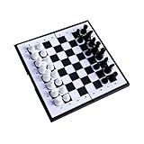 Schachfiguren Zusammenklappbares tragbares Schachbrett, langlebiges Schachbrettspiel und klassisches Schachbrett-Set mit Magnet for Geschenkaktivitäten for Kinder Backgammon(S)