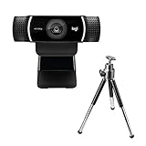 Logitech C922 PRO Webcam mit Stativ, Full-HD 1080p, 78° Sichtfeld, Autofokus, Belichtungskorrektur, H.264-Kompression, USB-Anschluss, Für Streaming via OBS, Xsplit, etc. - Schwarz