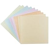 Ideen mit Herz Klappkarten-Set blanko | edel geprägt | 10 Faltkarten (240 g/m²) + 10 weiße Umschläge (120 g/m²) | (Prägung'Prag' | Pastelltöne, 16 x 16 cm)