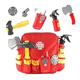 Exuberia Fire Fighter Toy Pretend Play Toy Feuerwehr-Zubehör,Rucksack,Feuerwehr Spielzeug,Spielzeug Für Kinder