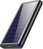 QTshine Solar Powerbank 26800mAh, USB C Power Bank Tragbares Solarladegerät, Extrener Akku Pack mit 3 Ausgängen speziell für Aktivitäten im Freien, Kompatibel mit iPhone 17/16 Samsung (A-Schwarz)