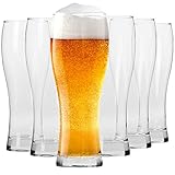 Krosno Hoch Weizengläser Biergläser 0,5 liter | Set von 6 | 500 ML | Chill Kollektion | Perfekt für Zuhause und Partys | Spülmaschinenfest