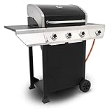 Nexgrill 3B Classic Gasgrill I 3 + 1 Brenner Gas Grill mit Seitenbrenner I Grillwagen mit Grillthermometer, Seitenablage und Seitenkochfeld