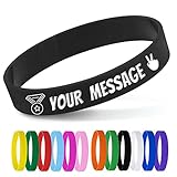 Personalisierte Silikon-Armbänder mit Textnachricht, benutzerdefinierte Gummi-Armbänder für Veranstaltungen, Motivation, Spendenaktionen, Bewusstsein, schwarze