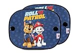 Paw Patrol Set mit 2 mikroperforierten Auto-Sonnenblenden mit den Figuren Chase und Marshall. Schützt vor Sonneneinstrahlung und Hitze.