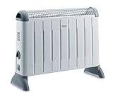 De'Longhi Konvektor HCM2030 - Heizgerät mit 3 Heizstufen für Räume bis 60 m³, Sicherheitsthermostat, Frostschutzfunktion, Raumthermostat, Grau