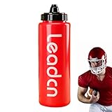 Firulab Squeeze Gym Wasserflasche | 33oz wiederverwendbare, auslaufsichere Kaltwasserflasche für das Fitnessstudio - Leicht zu öffnender Deckel, spülmaschinenfeste PE-Flasche für Torwart